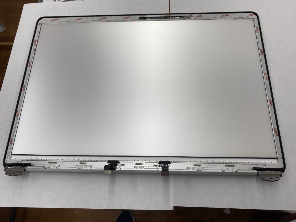 MacBook Air Display housing with LCD removed closeup.