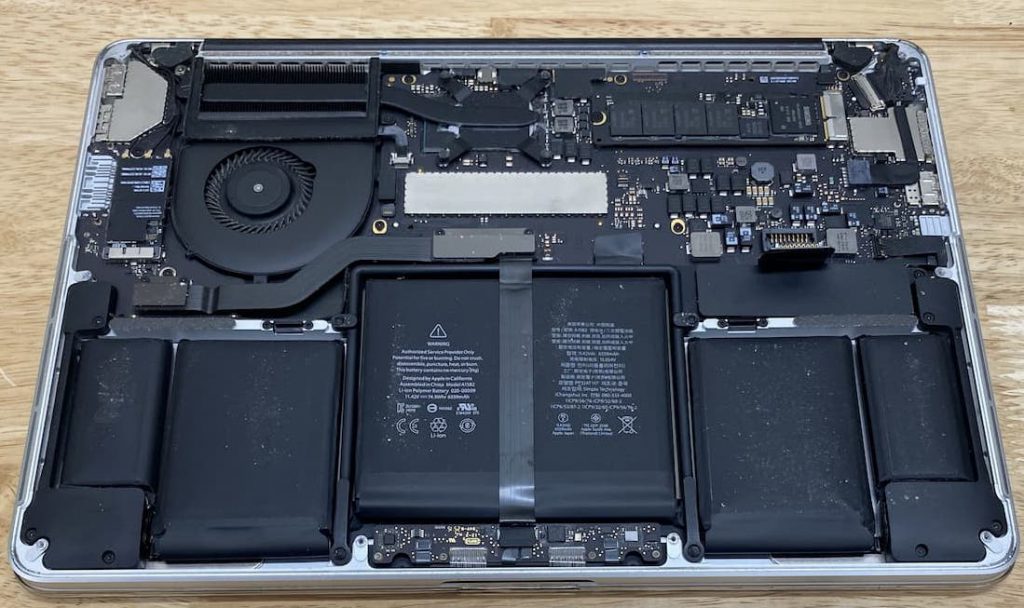 Inside view of Retina MacBook Pro