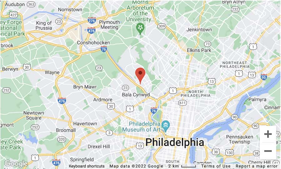 Map showing MackTechs location in Phladelphia.
