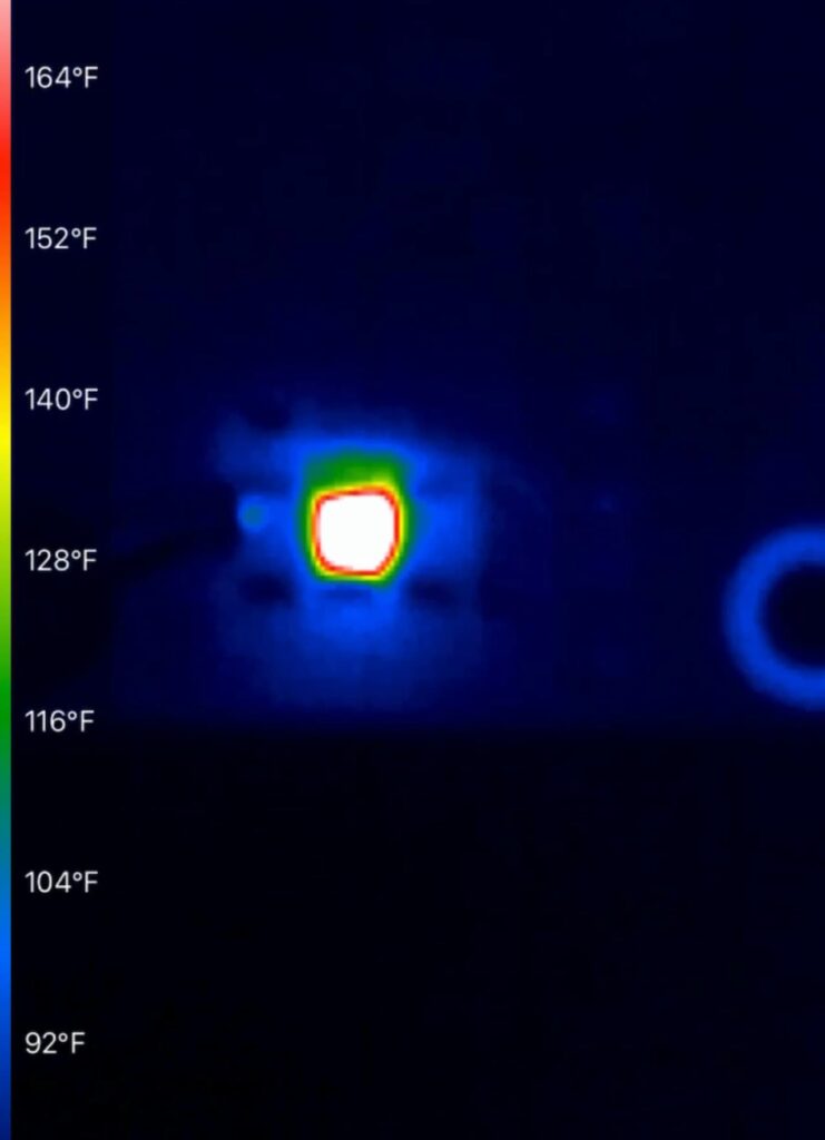 Thermal camera showing shorted capacitor